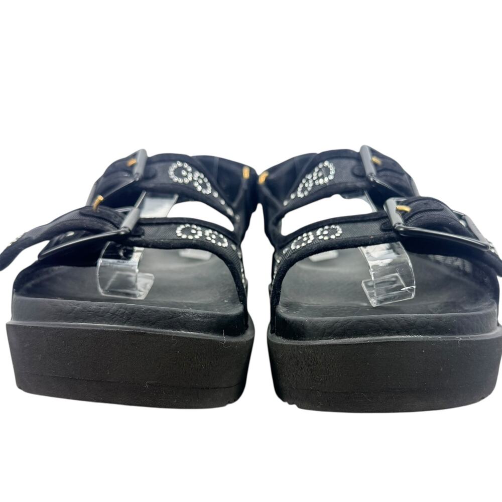 Gucci GG Crystal Embellished Mesh Sandals Black Size 37 - Picture 4 of 9
